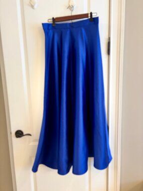 Vintage Tadashi royal blue long formal a-line skirt, size 14